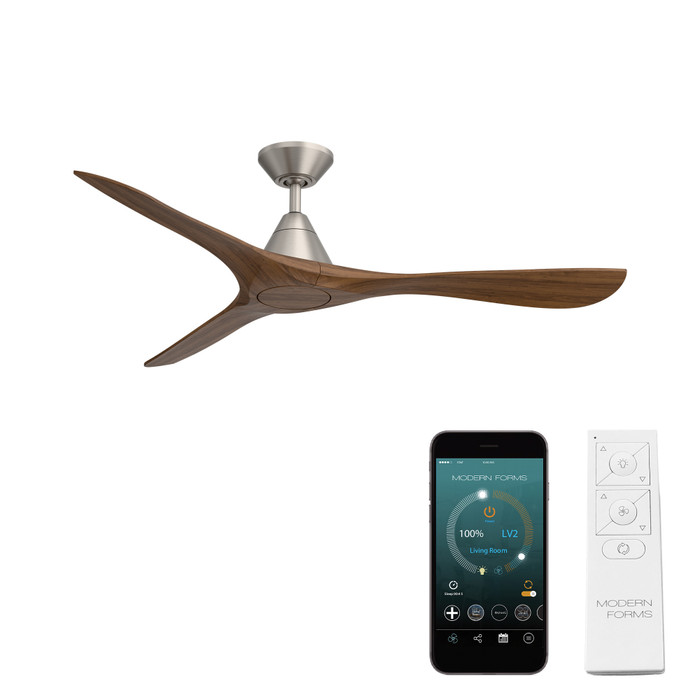 Modern Forms FR-D2504 Carve 3-Blade Smart Ceiling Fan, Distressed Koa Balsa Wood, 60"