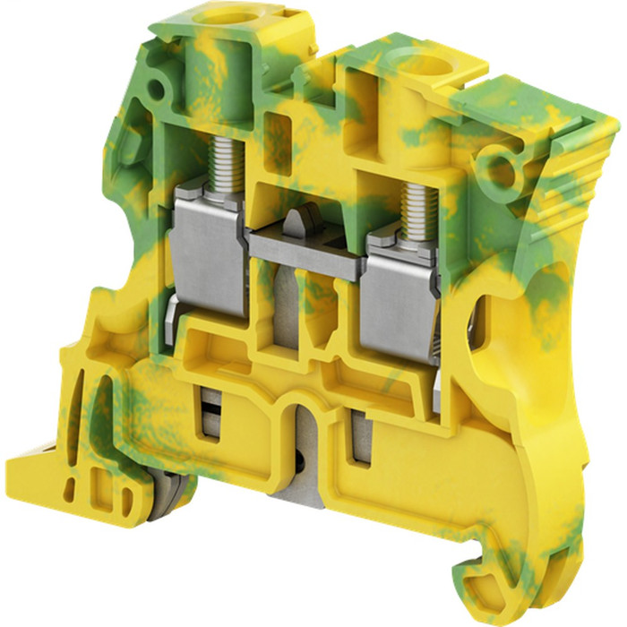 ABB ZS10-PE Screw Clamp Ground Terminal Block, Green/Yellow