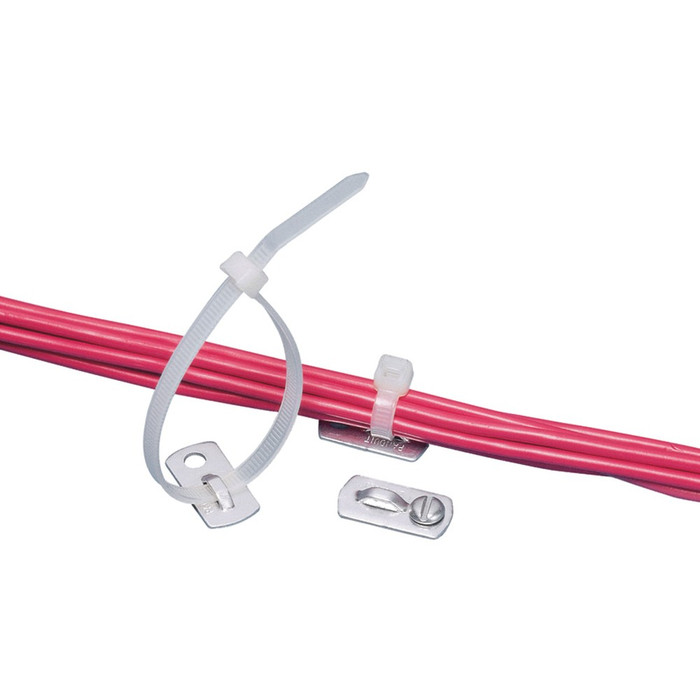 Panduit Aluminum Screw-On Cable Tie Mount, Natural, #10 Screw
