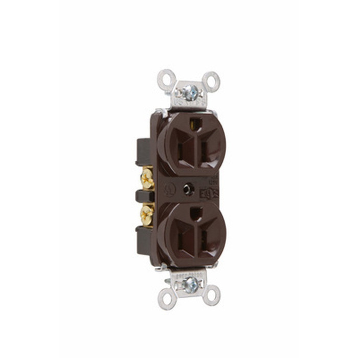 Pass & Seymour Hard Use Spec-Grade Duplex Receptacle, 15A 125V, Back and Side Wire