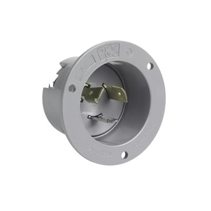 Pass & Seymour Turnlok Flanged Inlet, 20A, Gray