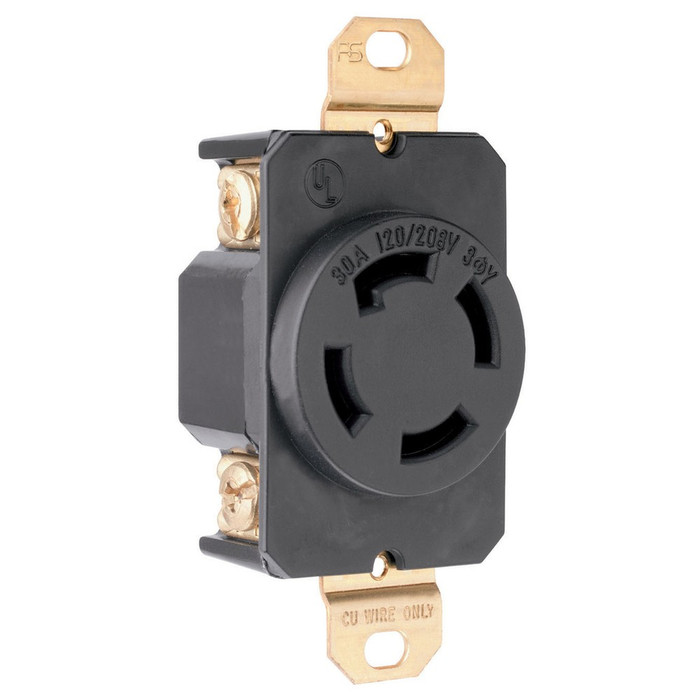 Pass & Seymour Turnlok Non-NEMA Single Receptacle, 4-Wire 20A 120/208V