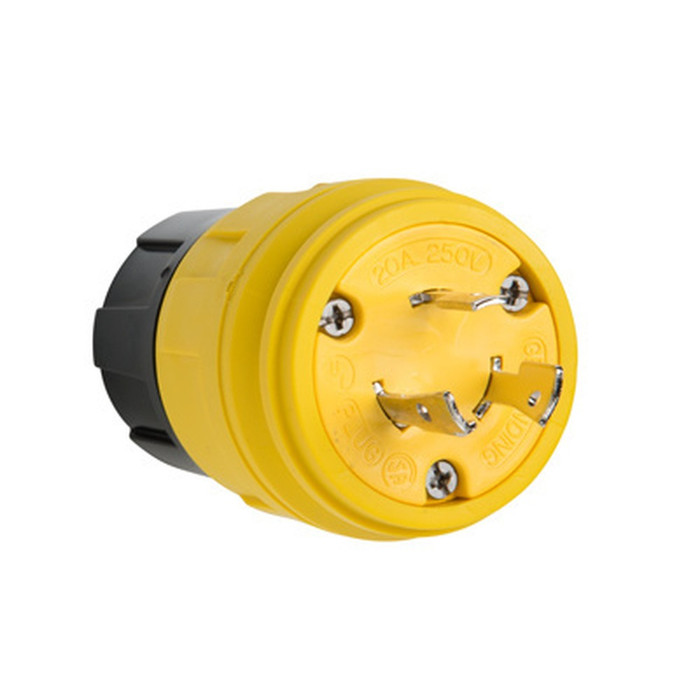 Pass & Seymour Turnlok Watertight Locking Plug, 26W Series, Yellow