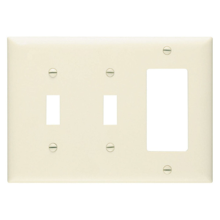 Pass & Seymour Three-Gang 2-Toggle/1-Decorator Combination Wallplate, Nylon