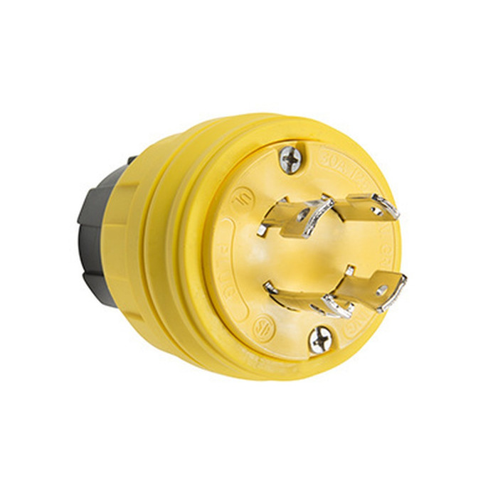 Pass & Seymour 28W7 Series Watertight Locking Plug, Yellow