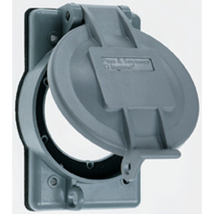 Pass & Seymour Thermoplastic Weatherproof Flanged Inlet-Outlet Cover, Gray