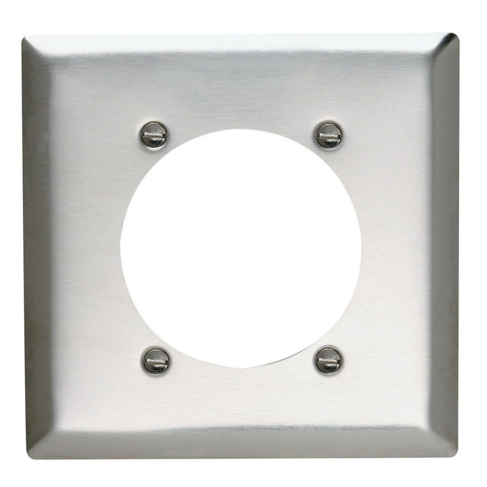 Pass & Seymour 2-Gang Stainless Steel Power Outlet Receptacle Wall Plate