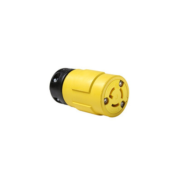 Pass & Seymour L5-15R Rubber Locking Connector, Yellow