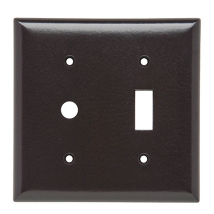 Pass & Seymour SP112 Two-Gang Telephone/Toggle Combination Wallplate, Thermoset Plastic