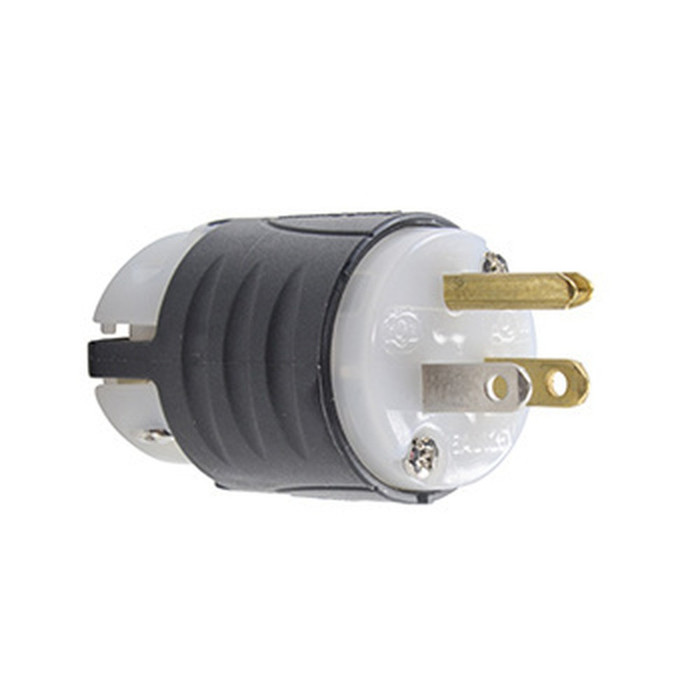 Pass & Seymour EHU GCM Plug, 15A 125V, Black and White