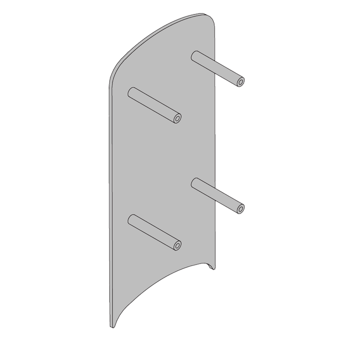 Schlage Electronics 23760291 AD/CO Series Decorative Plate with Welded Standoff and Fasteners, 8" x 3.5" x .075" in Satin Chrome