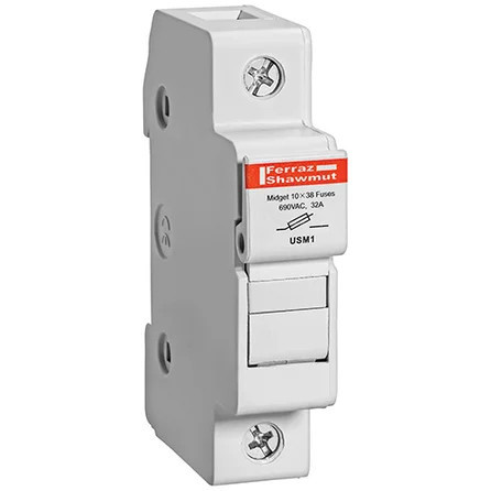 Mersen USM Series UltraSafe Midget Fuse Holder, DIN Rail Mount