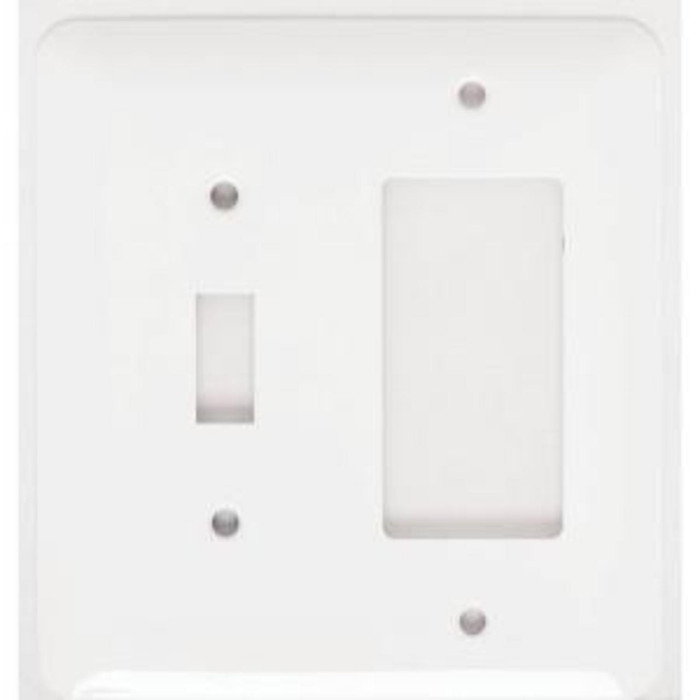 Mulberry 76432 764 Series Cold Rolled Steel 2-Gang Combination Wallplate, White