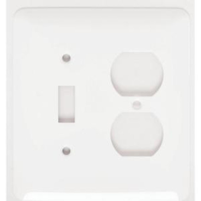 Mulberry 76532 765 Series Cold Rolled Steel 2-Gang Combination Wallplate, White