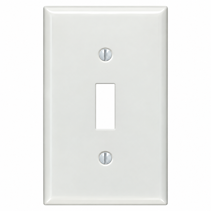 Mulberry 86871 8687 Series Jumbo Oversize Toggle Switch Wallplate, Painted Steel White