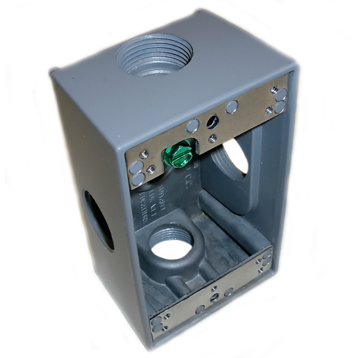 Mulberry 30224 1-Gang Weatherproof Outlet Box, Powder-Coated Die-Cast Aluminum, 2.750-In, With Lug