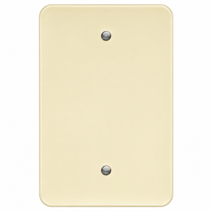 Mulberry 79751 Steel Box Mount Maxi/Princess Size 1-Gang Blank Wallplate, Ivory