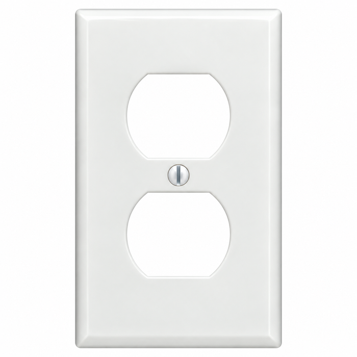 Mulberry 86801 Steel Jumbo/Oversize 1-Gang Wallplate for Duplex Receptacle, White
