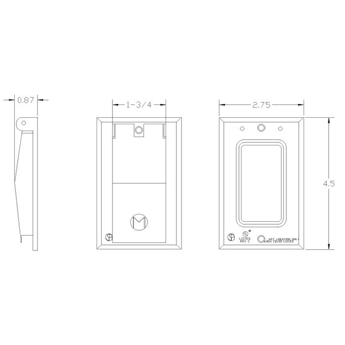 Mulberry 30554WT0 30554 Series 1-Gang Weatherproof Self-Closing Die-Cast Zinc Cover