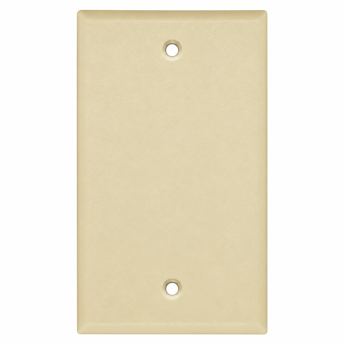 Mulberry 99151T08 Cold Rolled Steel Box Mount Blank Wallplate, Ivory