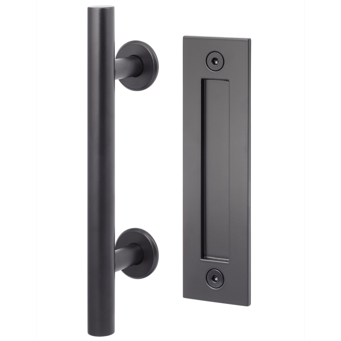 Sure-Loc Stainless Steel Ladder Barn Door Handle with Flush Handle, 12"