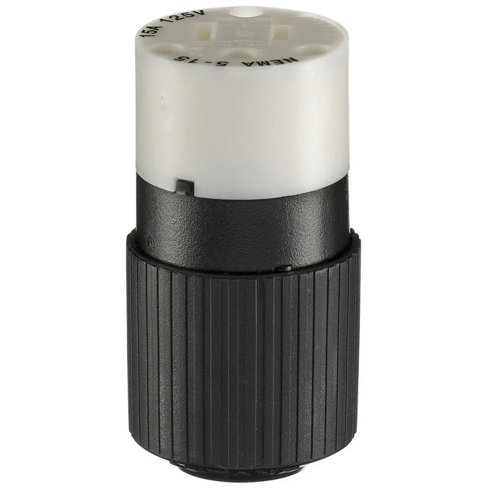 Bryant Industrial Grade Nylon Straight Blade Connector, Black/White Two-Tone