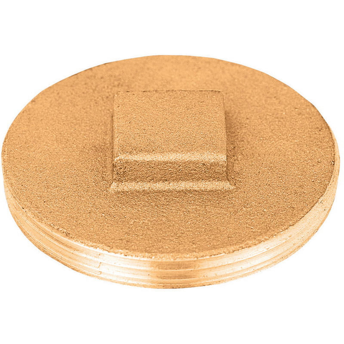 Sioux Chief 876 Series Solid Brass Raised Square Head Cleanout Flush Plug, Southern Code Compliant