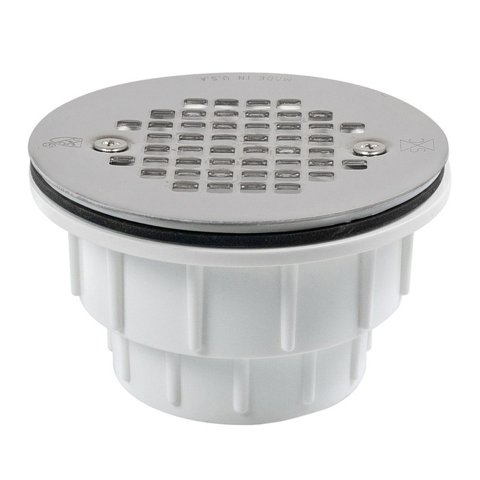 Sioux Chief 825-20P Modular PVC Shower Drain with Screw-In Stainless Steel Strainer