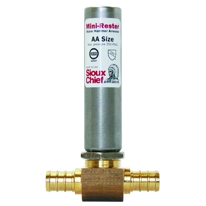 Sioux Chief 660-GTX2B MINI-RESTER 1/2" F1807 PEX Tee Water Hammer Arrester, No-Lead