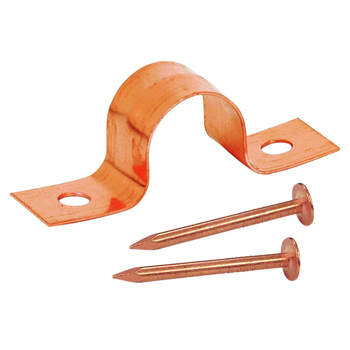 Sioux Chief 5015 1-1/4" Copper-Plated Tube Strap with Nails
