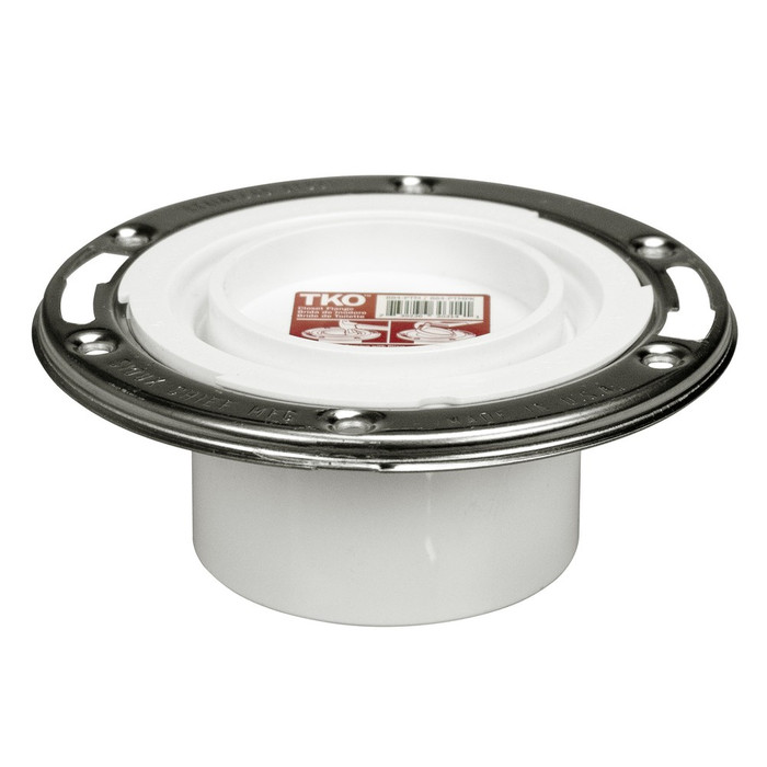 Sioux Chief 884-PTM PVC Closet Flange with Test Knockout and Stainless Steel Swivel Ring, 3" x 4"