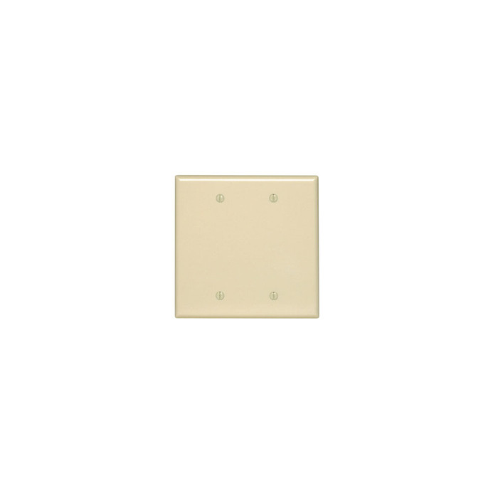 Leviton PJ23-E Thermoplastic Nylon 2-Gang Blank Wallplate, Commercial Grade Midway Box Mount