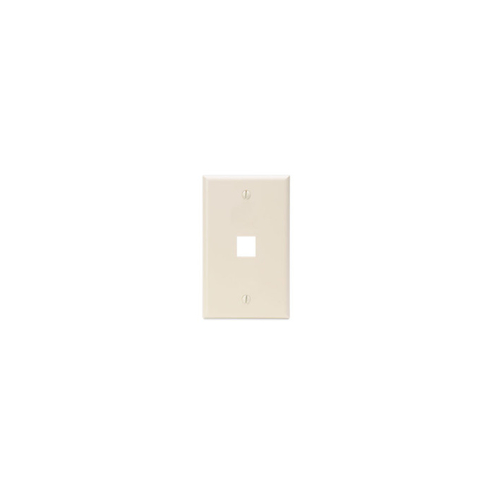 Leviton 41080-1TP QuickPort 1-Gang Wallplate, Light Almond ABS Plastic