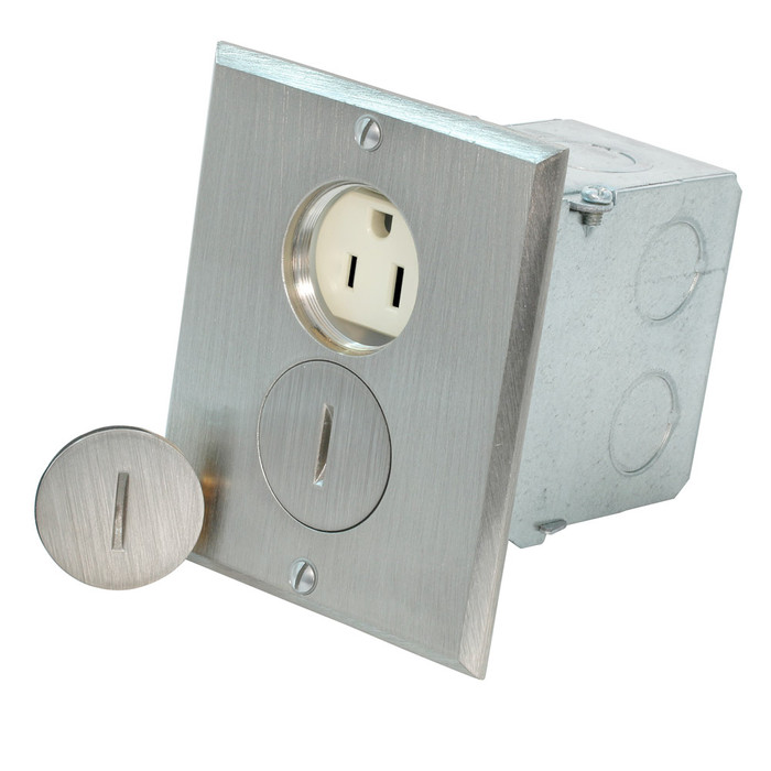 Leviton 25249-SBA Nylon 1-Gang Standard Floor Box