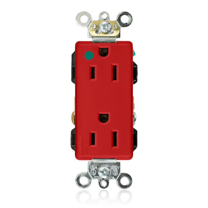 Leviton 16262-HGR Hospital Grade Duplex Receptacle, Red, Pack of 100