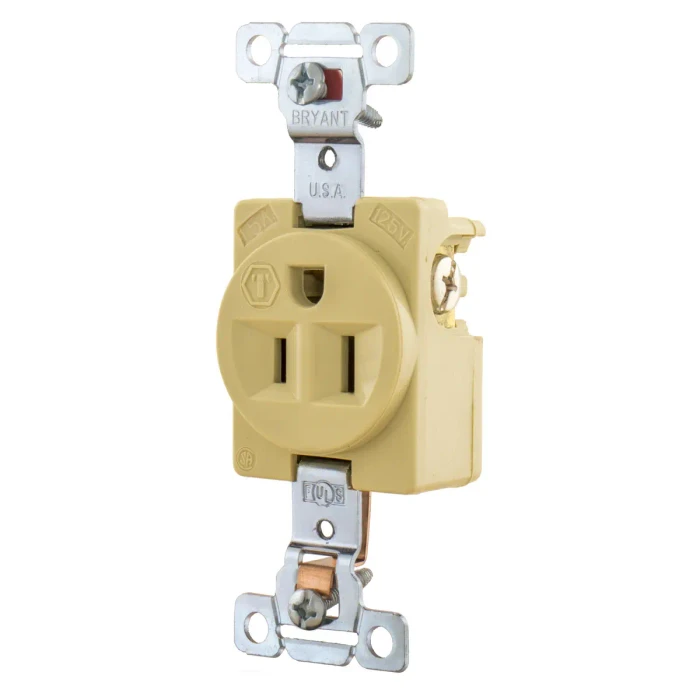 Bryant 5251I Series Single Receptacle, Side-Wired Wiring Device