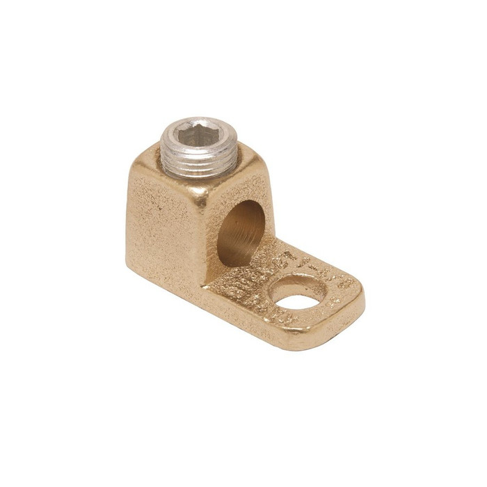 Burndy KA28 Copper Set-Screw Terminal Lug, 1-Hole, 3/8" Stud