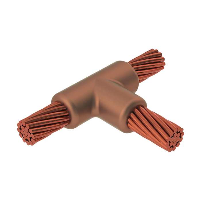 nVent CADDY TAC2G2G Cable-to-Cable Horizontal Tee Mold Connector for 2/0 AWG Concentric Cadweld® Connections
