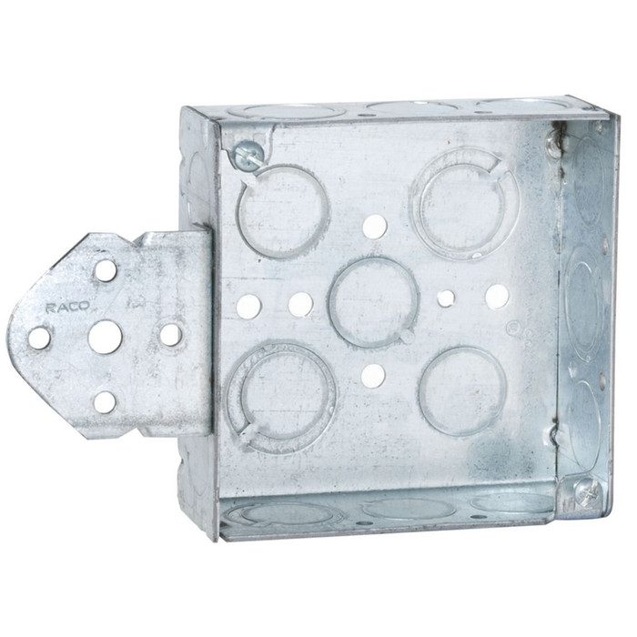 RACO 193 4 in. Square Welded Steel Box, B Bracket
