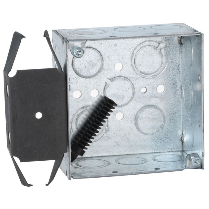 RACO 238 4 in. Square Welded Steel Box, BOX-LOC MS Bracket