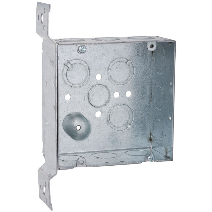 RACO 254 4-11/16 in. Square Welded Steel Box, 2-1/8 in. Deep, FM Bracket