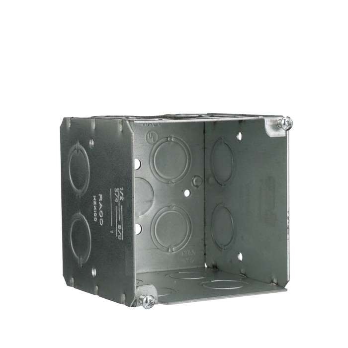 RACO 256 3-3/4 in. Square Box, Large Capacity Welded Steel, 3-1/2 in. Deep