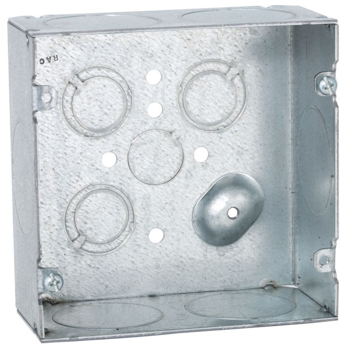 RACO 259 4-11/16 in. Square Welded Steel Box, 2-1/8 in. Deep
