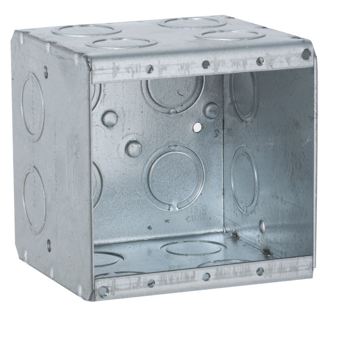 RACO 696 2-Gang Masonry Box, Nongangable, 3-1/2 in. Deep, Steel Construction