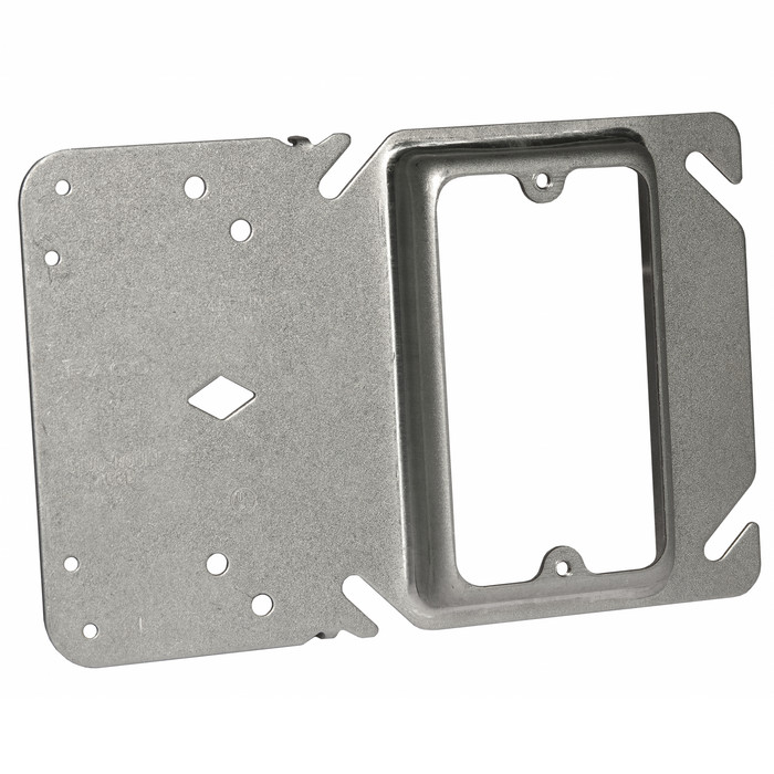 RACO 768B 4 in. Square Single-Device Stud Mount Raised Cover, 5/8 in. Drawn