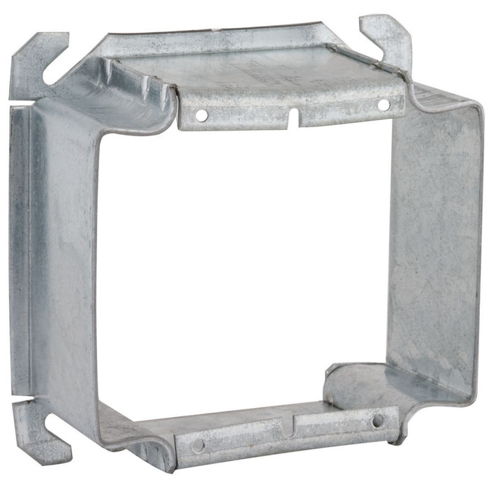 RACO 796 4 in. Square 2-Device Cover, 2 in. Raised, Welded Construction