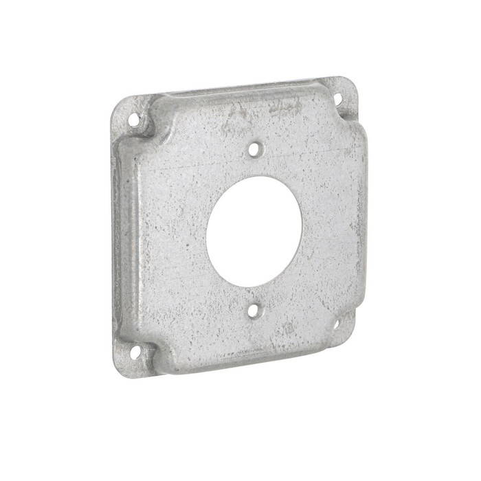 RACO 812C 4 in. Square Exposed Work Cover, 1.62 in. Round 20A Receptacle Opening