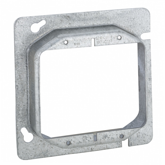 RACO 819 4-11/16 in. Square 2-Device Raised Cover, cULus Listed