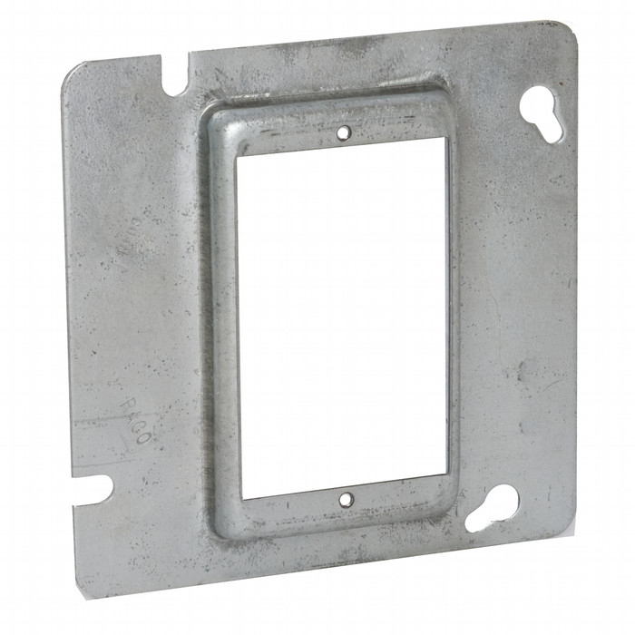RACO 837 4-11/16 in. Square Raised Cover, 1-Gang, Drawn Construction