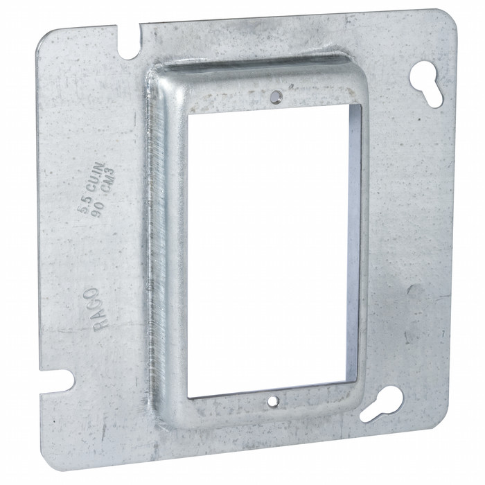 RACO 838 4-11/16 in. Square 1-Gang Raised Cover, 3/4 in., cULus Listed